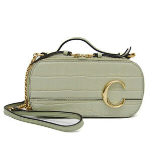 CHLOE Green Leather Shoulder Bag